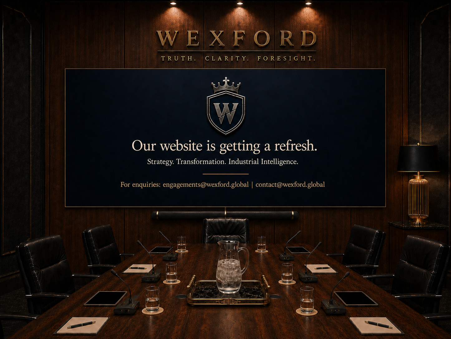 Wexford. Truth. Clarity. Foresight. Our website is getting a refresh. Strategy. Transformation. Industrial Intelligence.